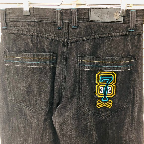 Eight 732 Jeans 34 X 33 Denim Embroider 